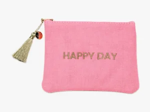 Make-up tasje Happy Day roze