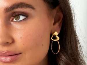 Oorbellen hart met ring