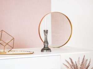 HV Glazen Kandelaar - Smokey black/grey