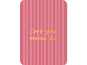 Kaart Love you mama xx (met goudfolie)