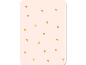 Kaart Hartjes - lichtroze (met goudfolie)